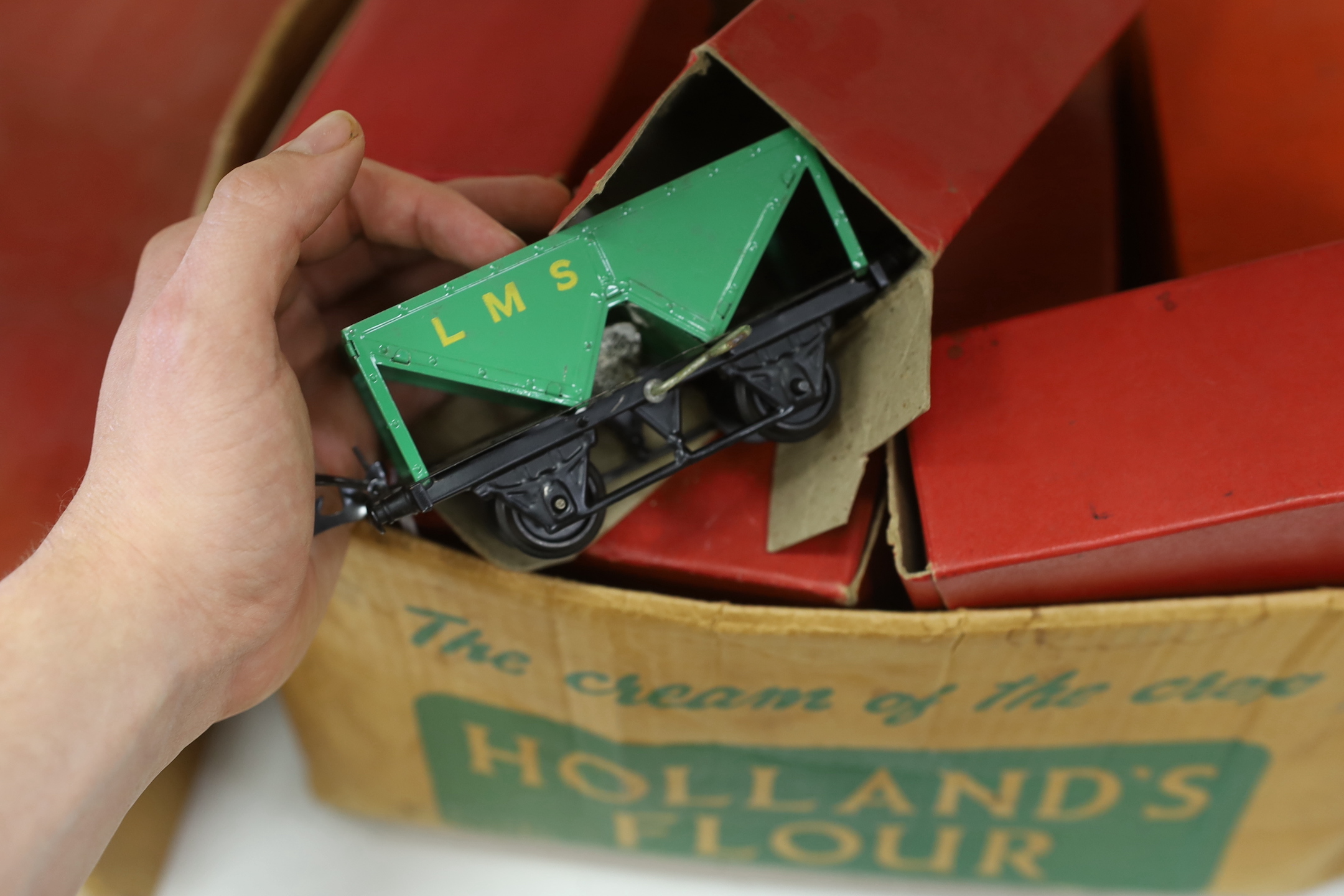 A quantity boxed Hornby Trains, ‘O’ gauge tin plate locomotives, and track
